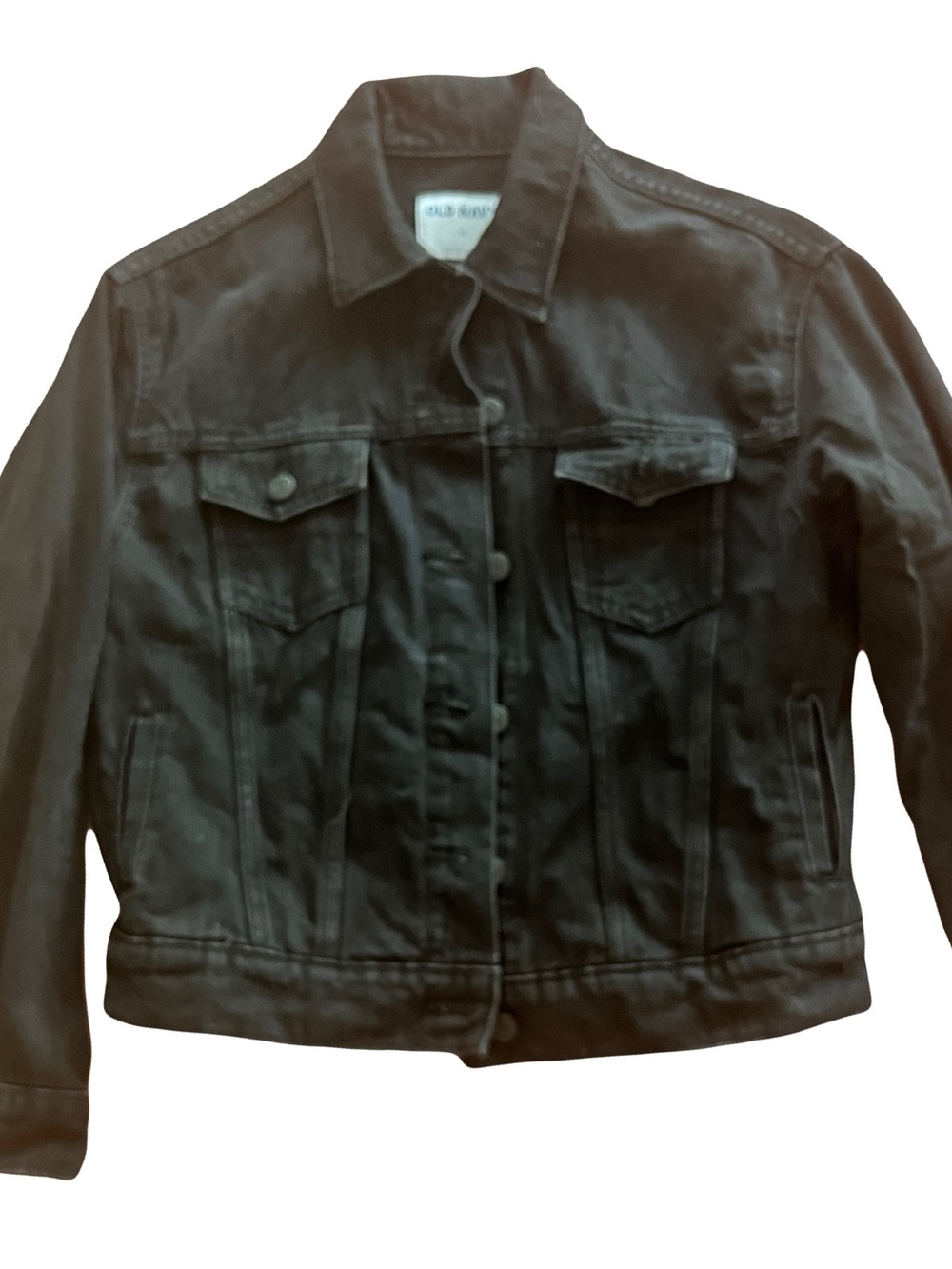 Old Navy Women's Black Jean Jacket with Chest Pockets SzXS